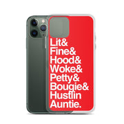 Red Every Auntie iPhone Case - Yeaux Mama